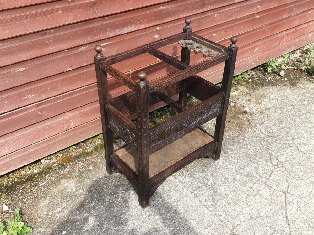 Late Victorian stick and umbrella hall stand.  View V