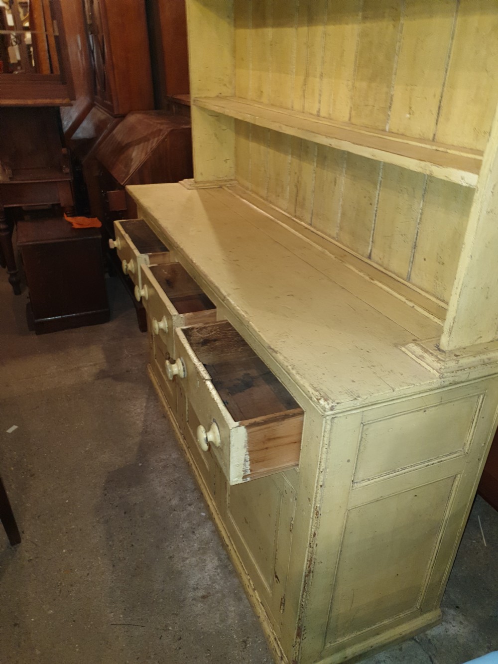 Victorian painted pine Welsh farmhouse dresser  View IV