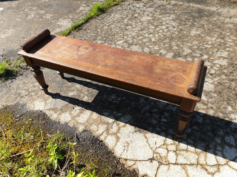 Early Victorian oak hall bench  View III