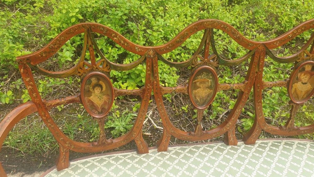 Good quality decorated satinwood suite View VII