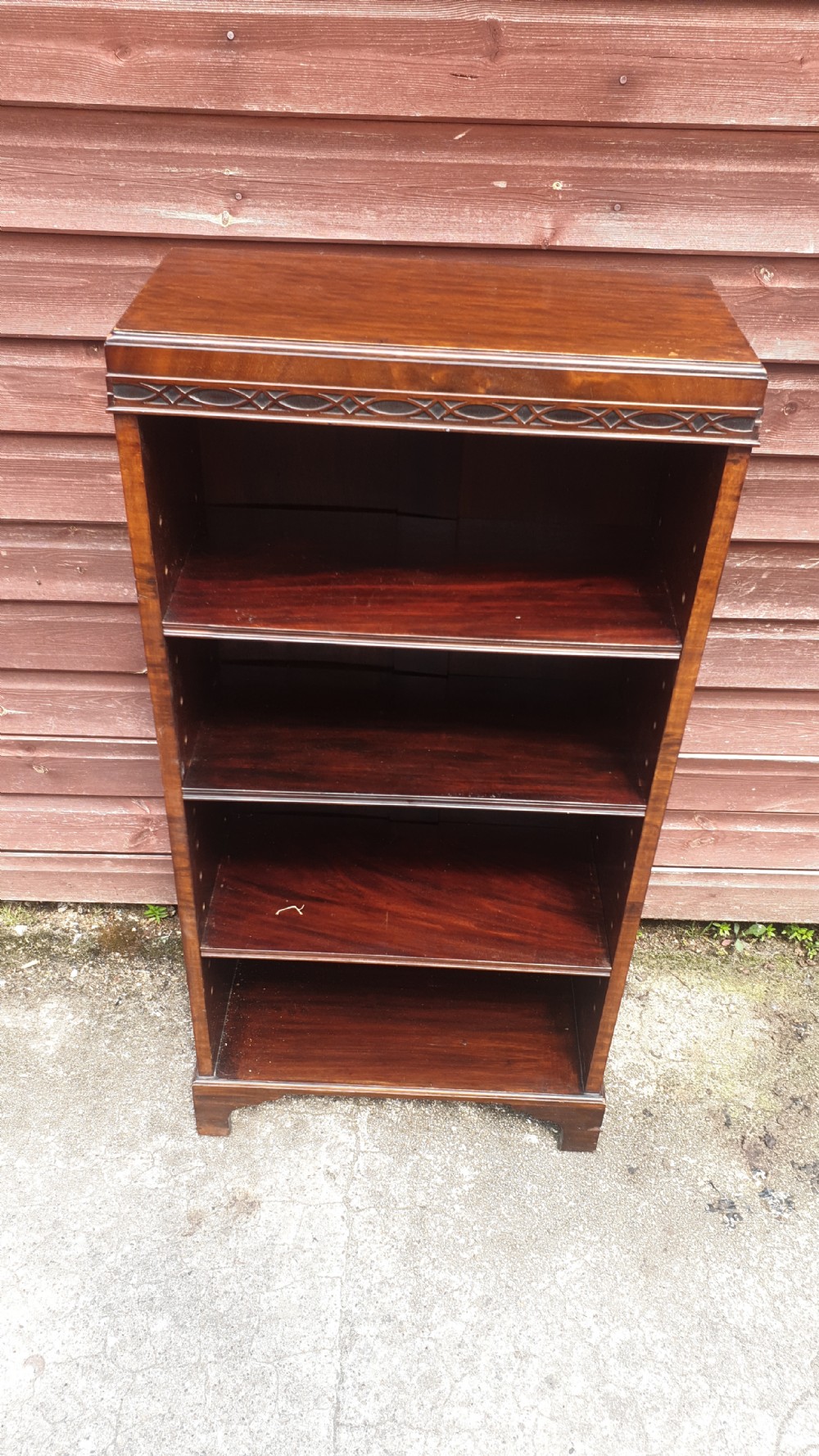 Small mahogany open front bookcase  View III