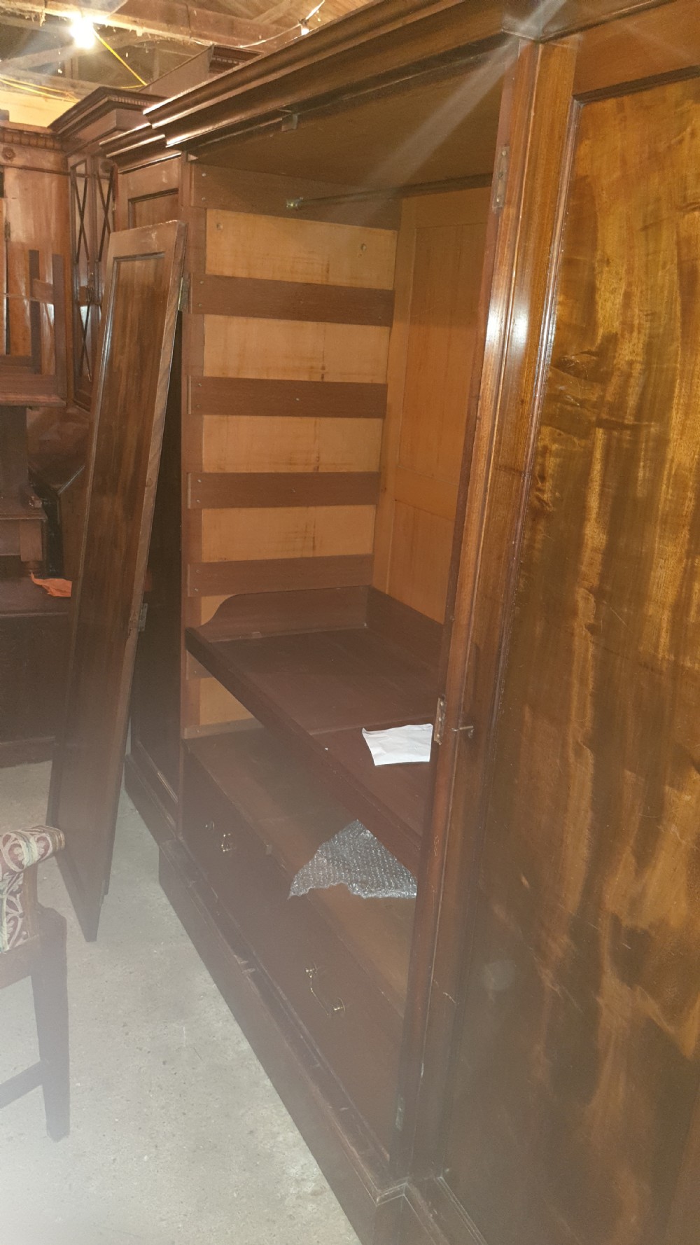 Early Victorian 4 door mahogany wardrobe(Height 6 foot) View VII