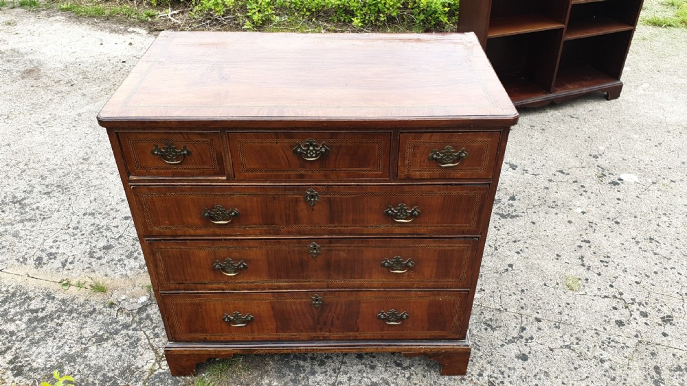Georgian inlaid walnut chest of drawers  View VI