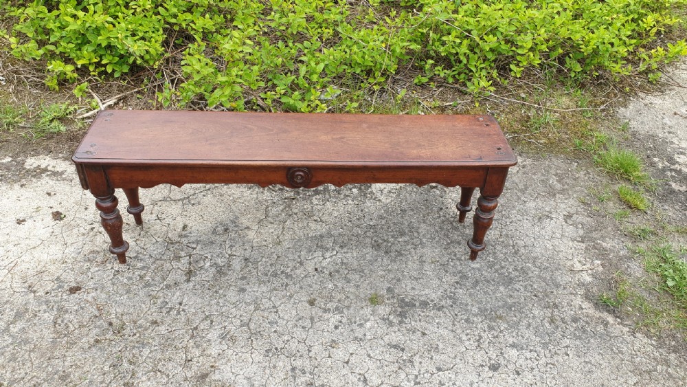Mid 19th century mahogany hall bench. 
