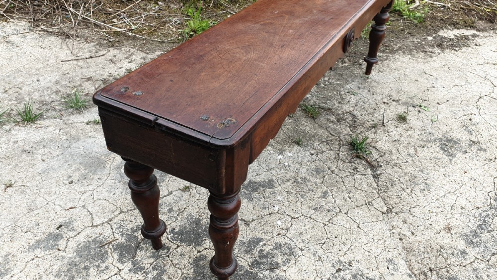 Mid 19th century mahogany hall bench.  View II