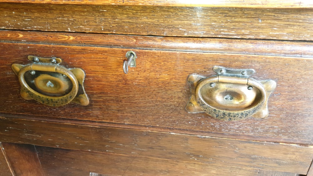 Edwardian Oak panelled 2 part dresser View III