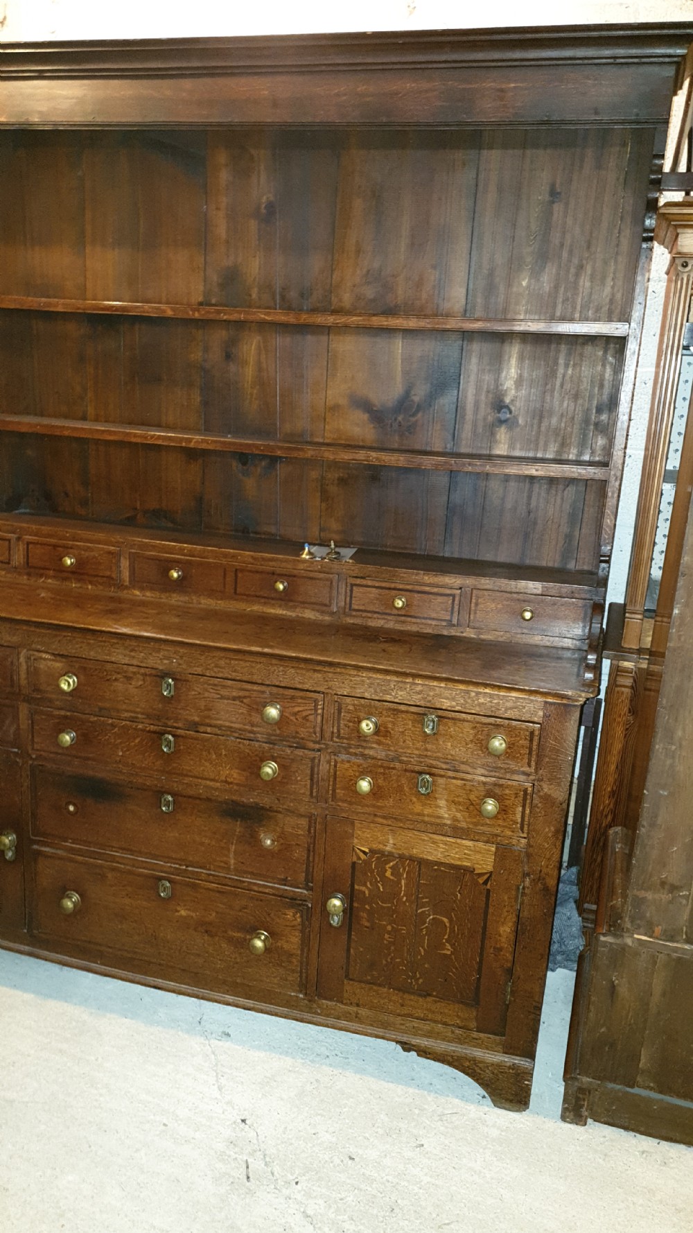 Early 19th century inlaid oak Welsh dresser  View III