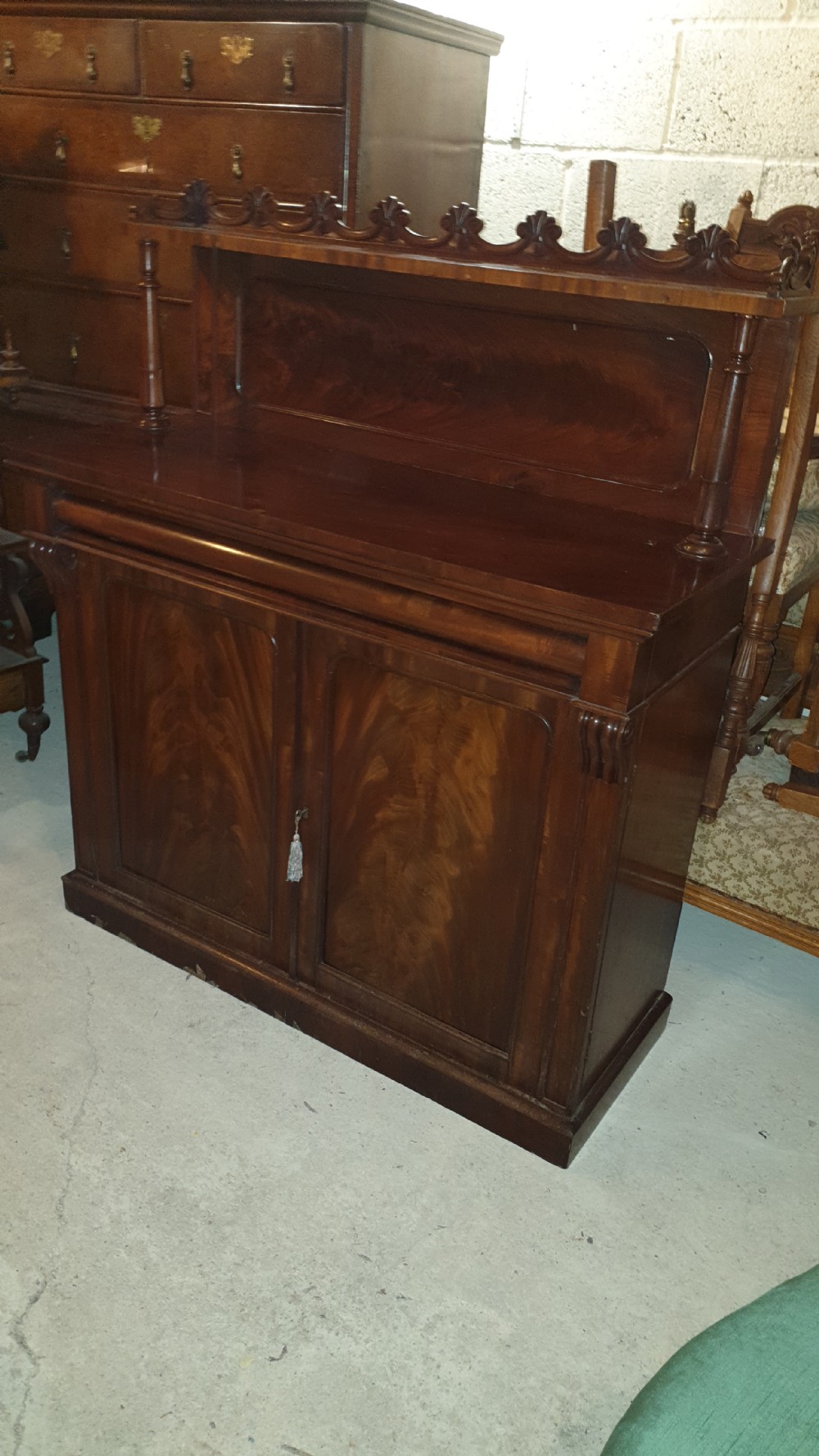 Regency mahogany 2 door side cabinet.  View III