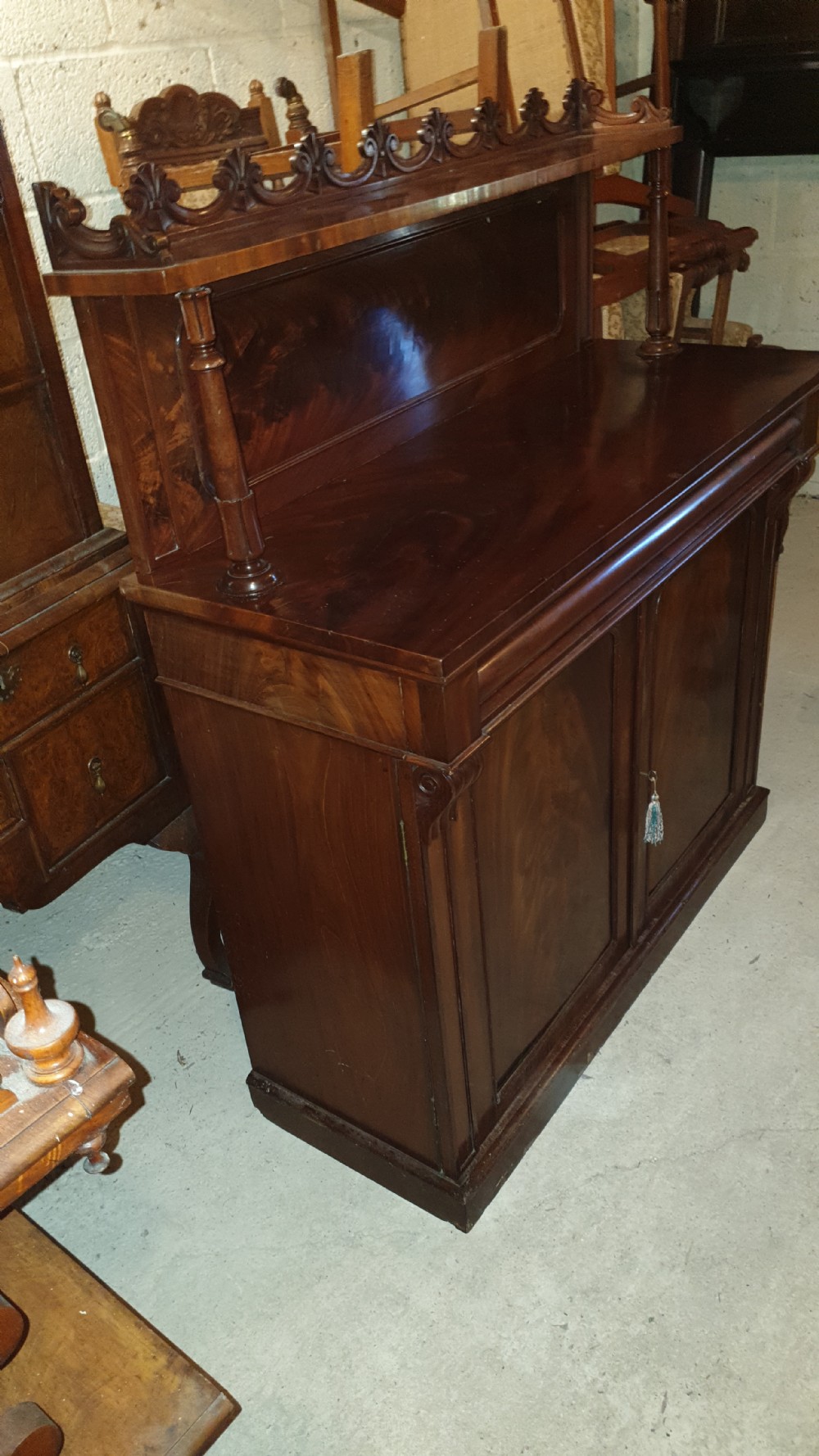 Regency mahogany 2 door side cabinet.  View IV