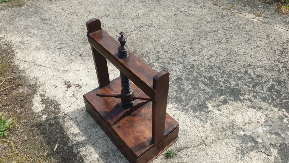 Early Victorian table top book press  View III