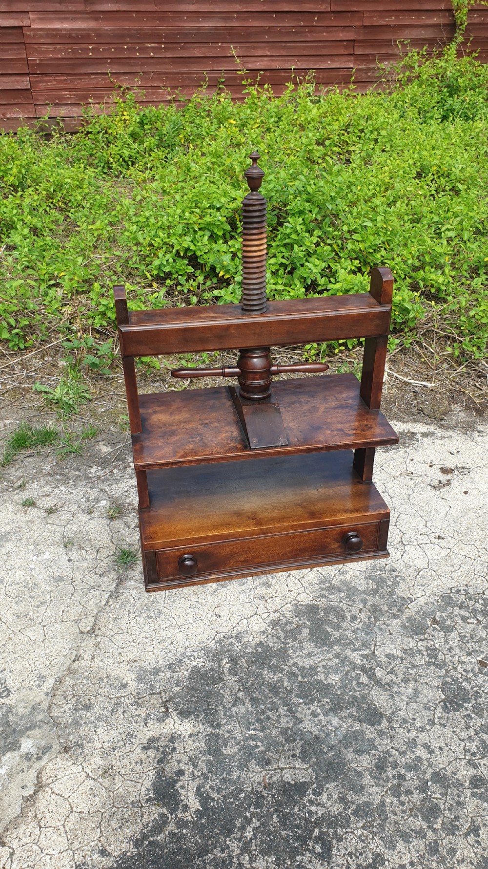 Early Victorian table top book press  View IV