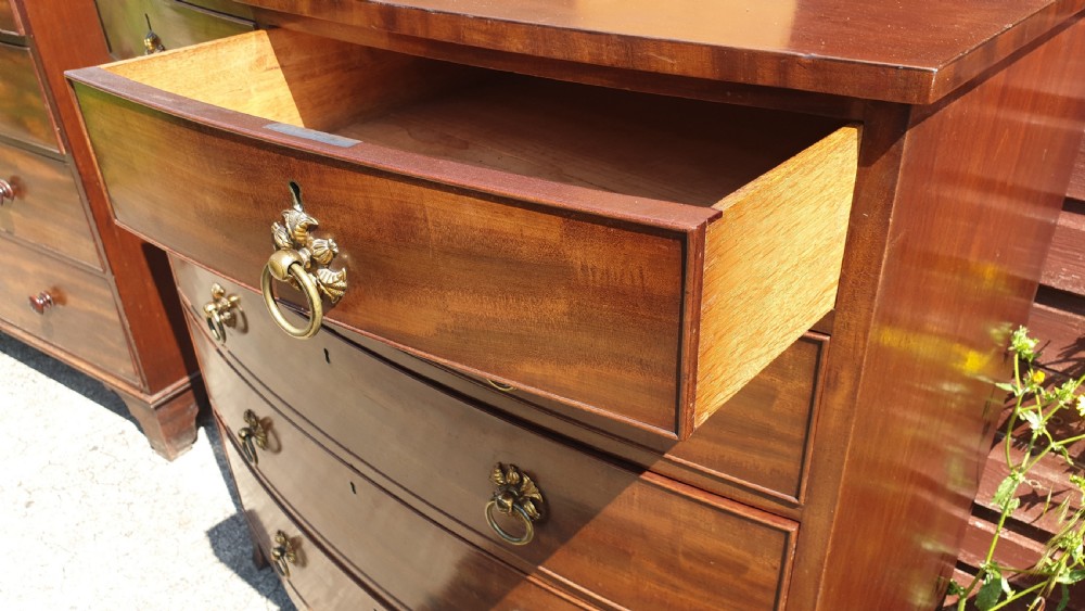 Regency mahogany bow front chest . View V
