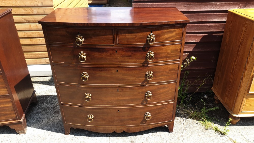 Regency mahogany bow front chest . View VIII