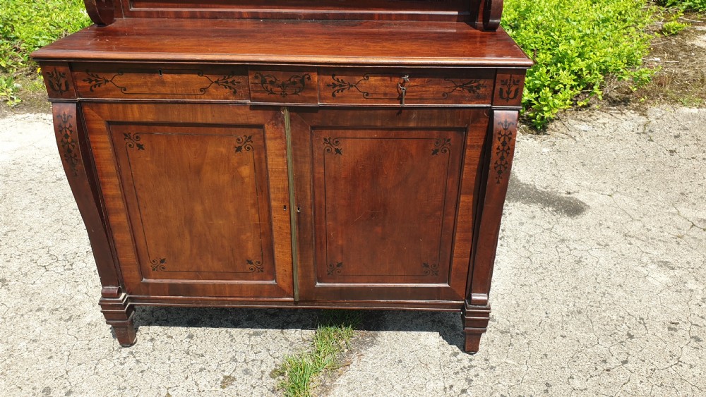 Regency inlaid mahogany side cabinet.  View VI