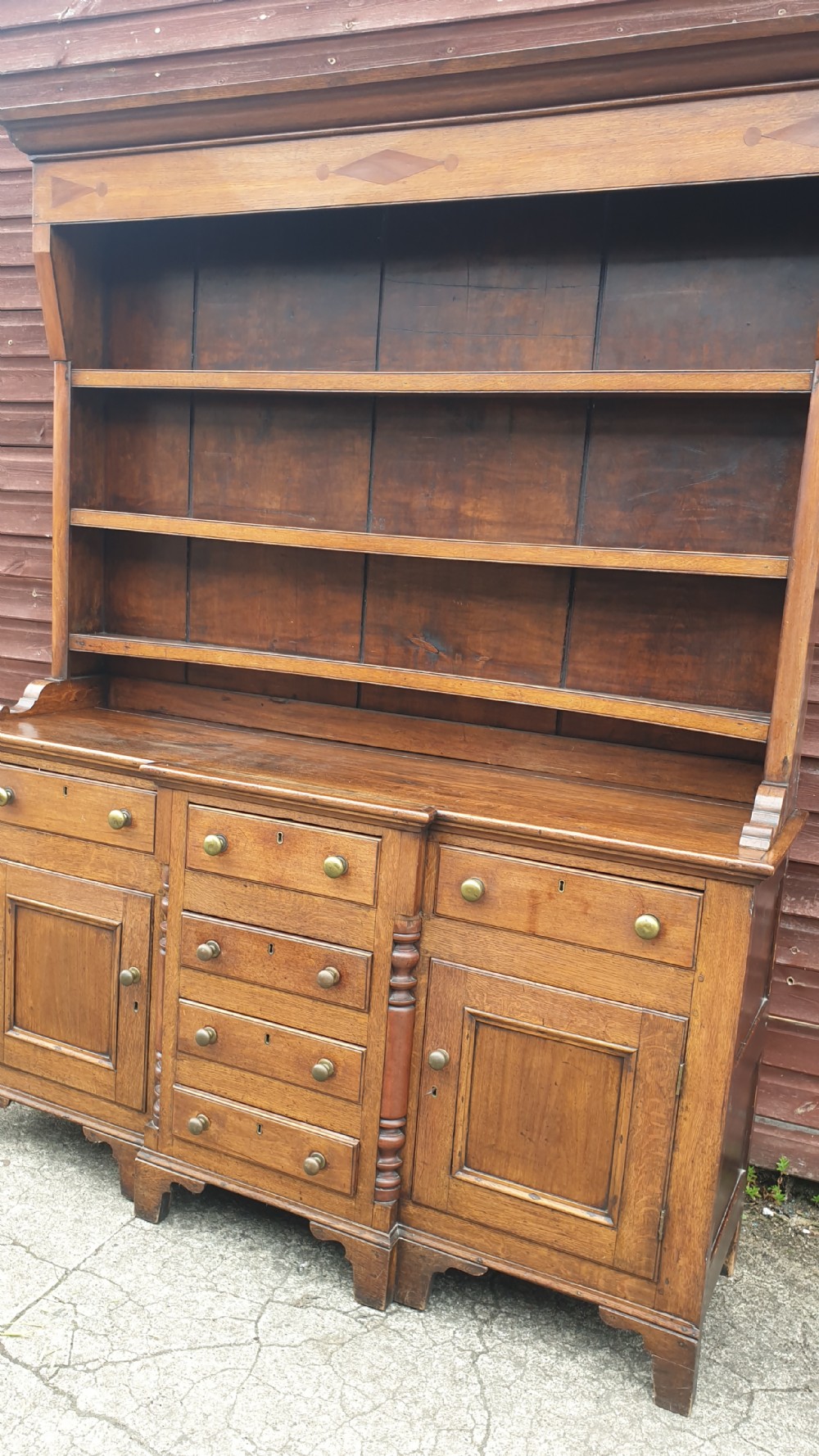 Early Victorian Welsh oak dresser.  View III