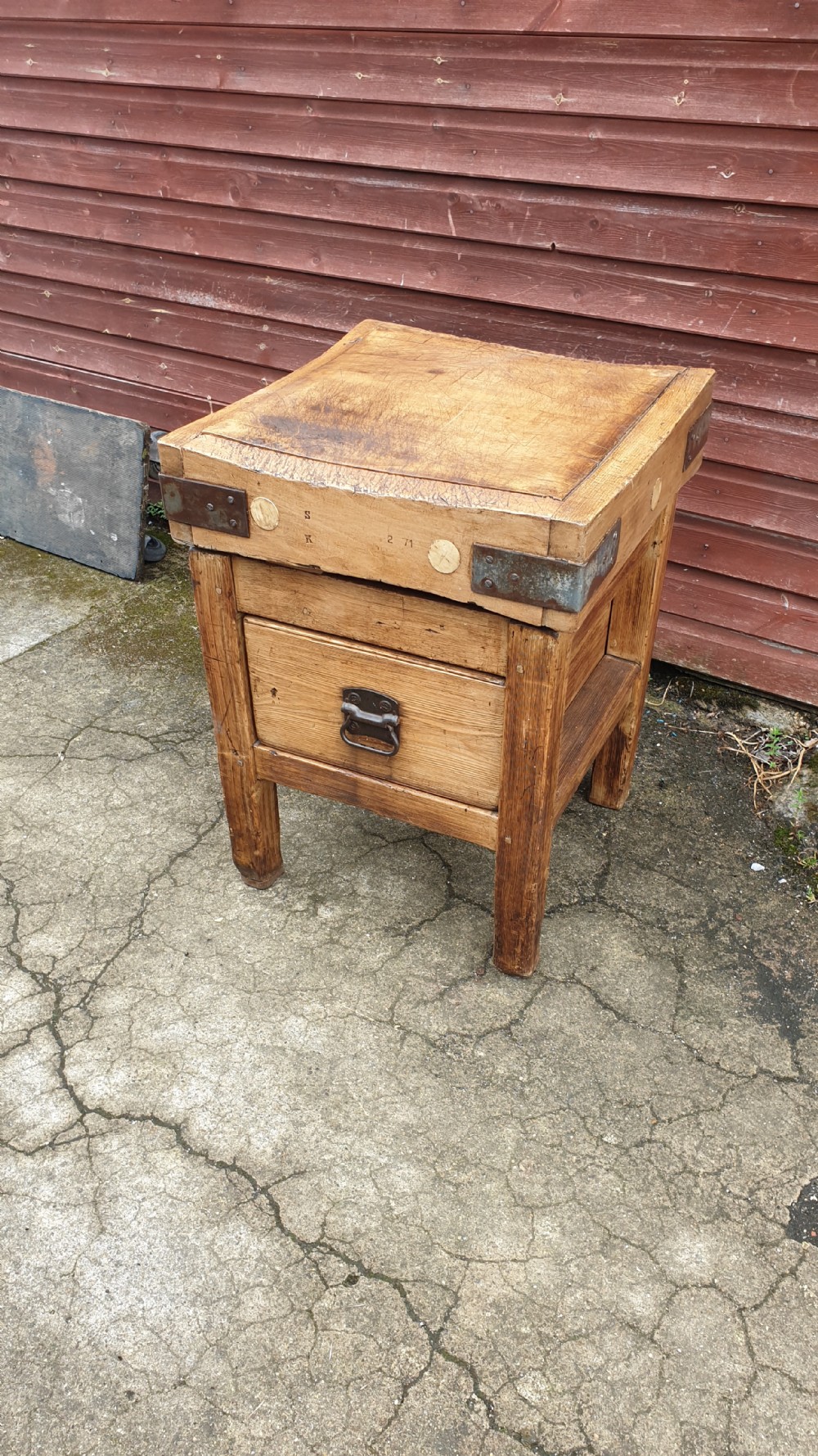 Early 20th century butchers block. 