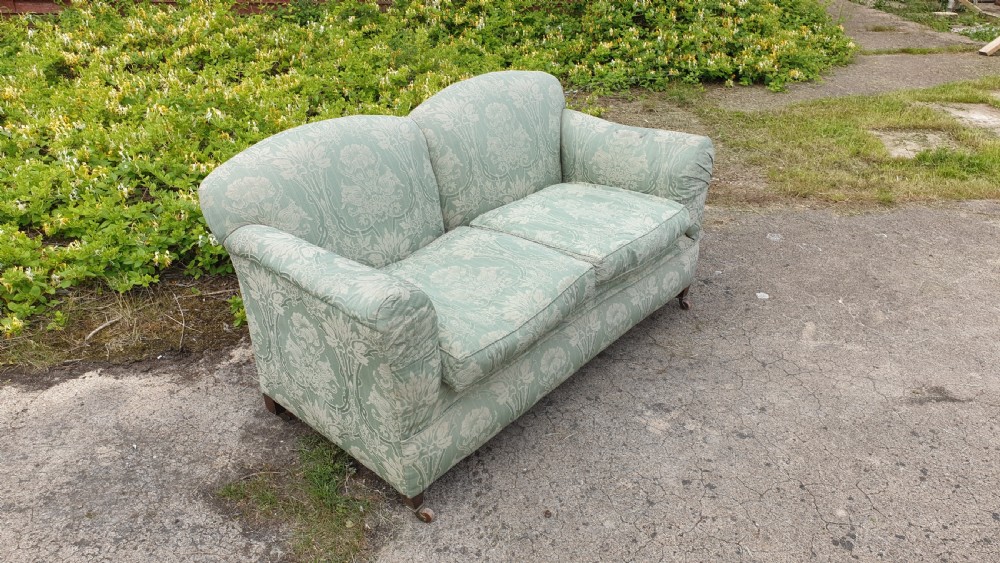 Edwardian Howard style upholstered 2 seater sofa. View VII