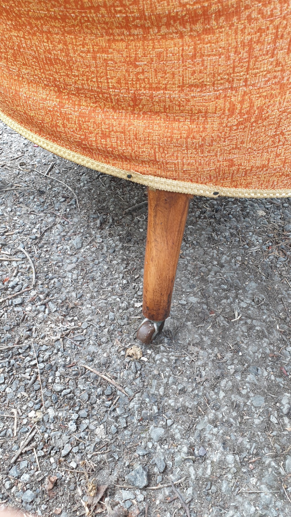 Larger than normal Victorian walnut nursing chair. View V
