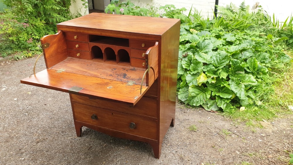 Regency mahogany secretaire chest View II