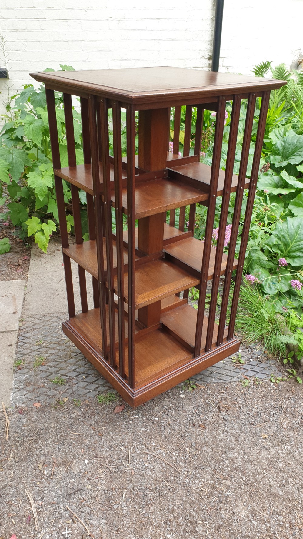 Edwardian revolving 4 tier bookcase  View III