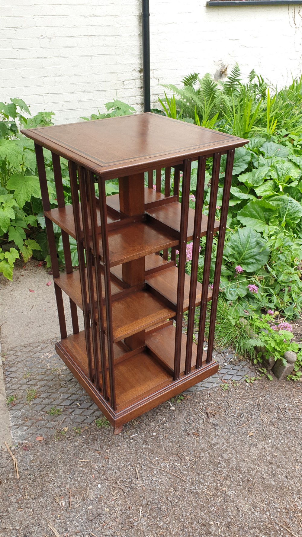 Edwardian revolving 4 tier bookcase  View V