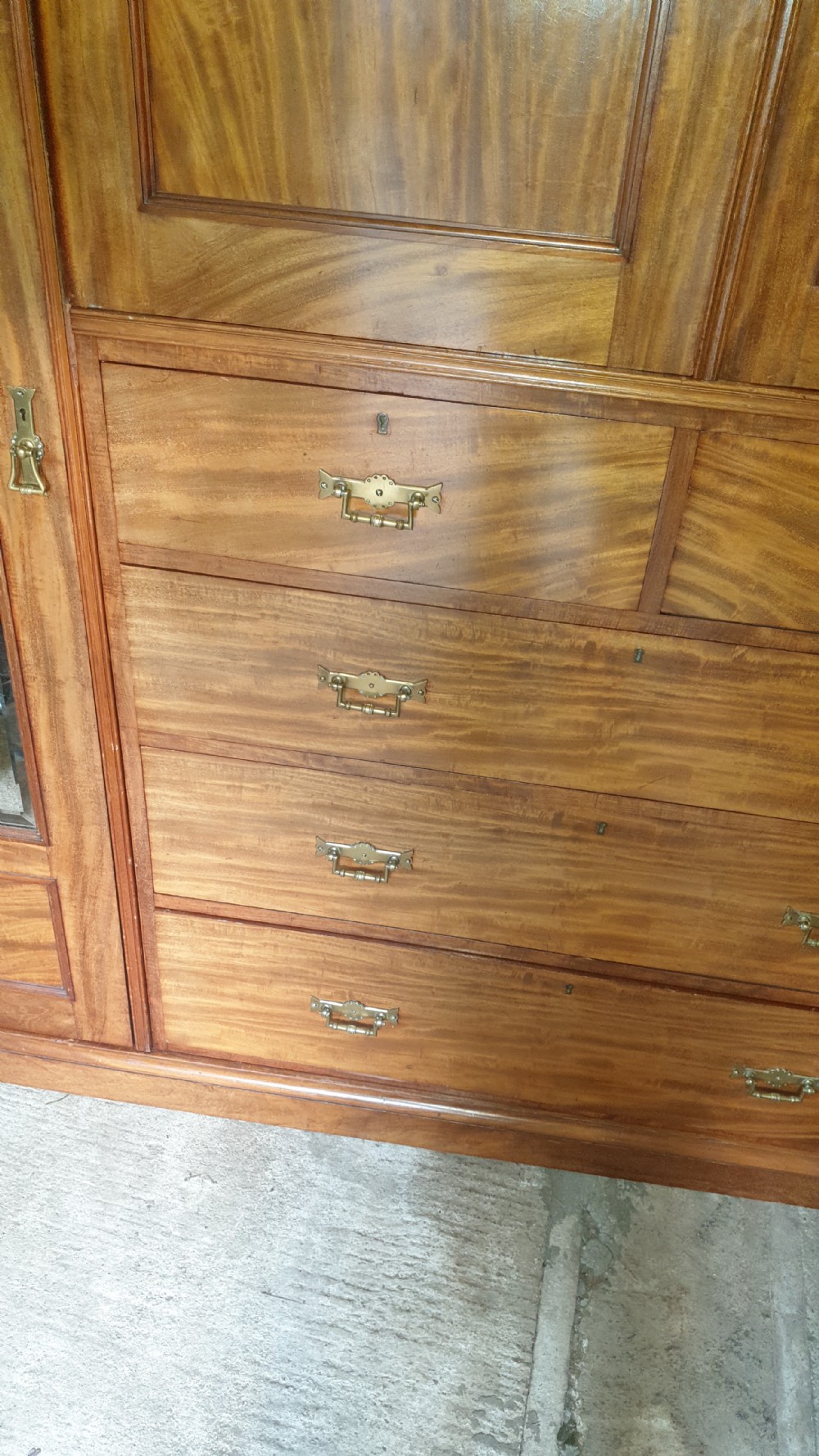 Late Victorian mahogany compactum wardrobe.  View II