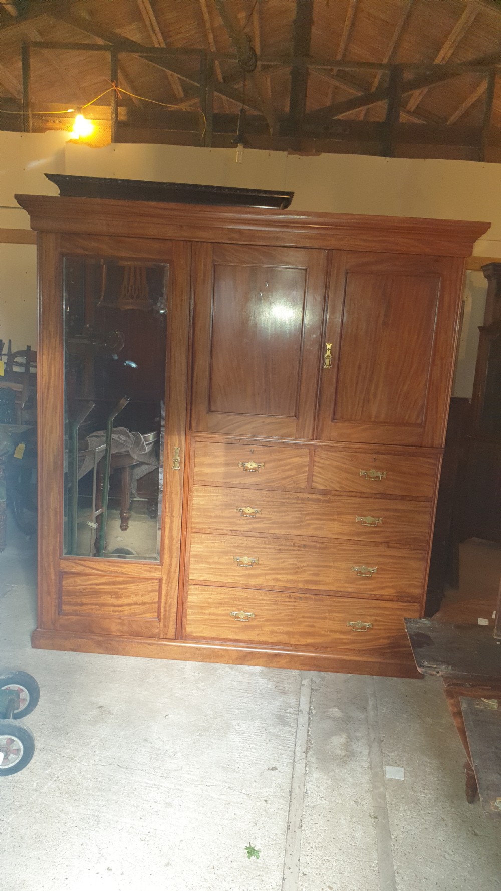 Late Victorian mahogany compactum wardrobe.  View VIII