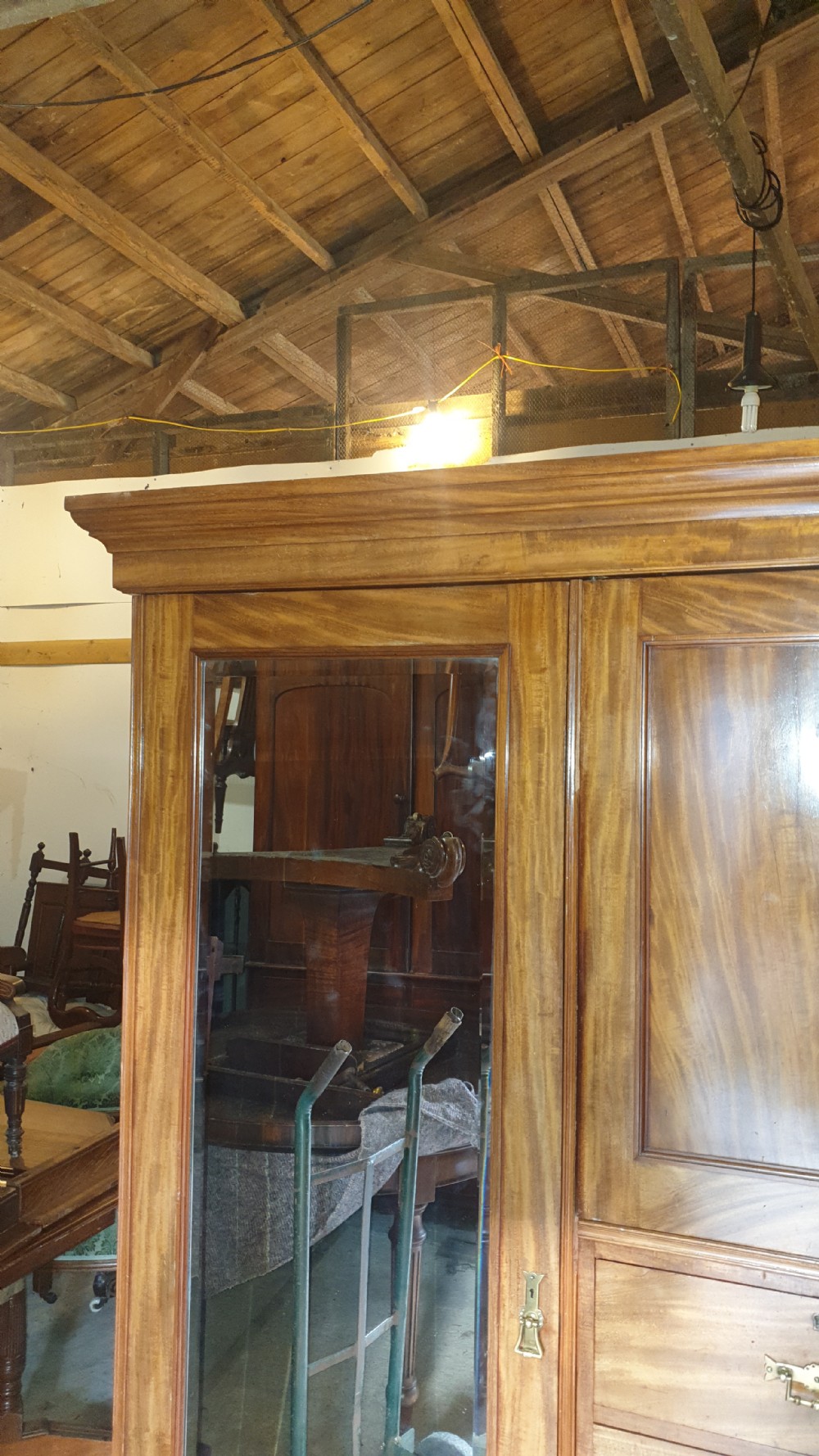 Late Victorian mahogany compactum wardrobe.  View XI