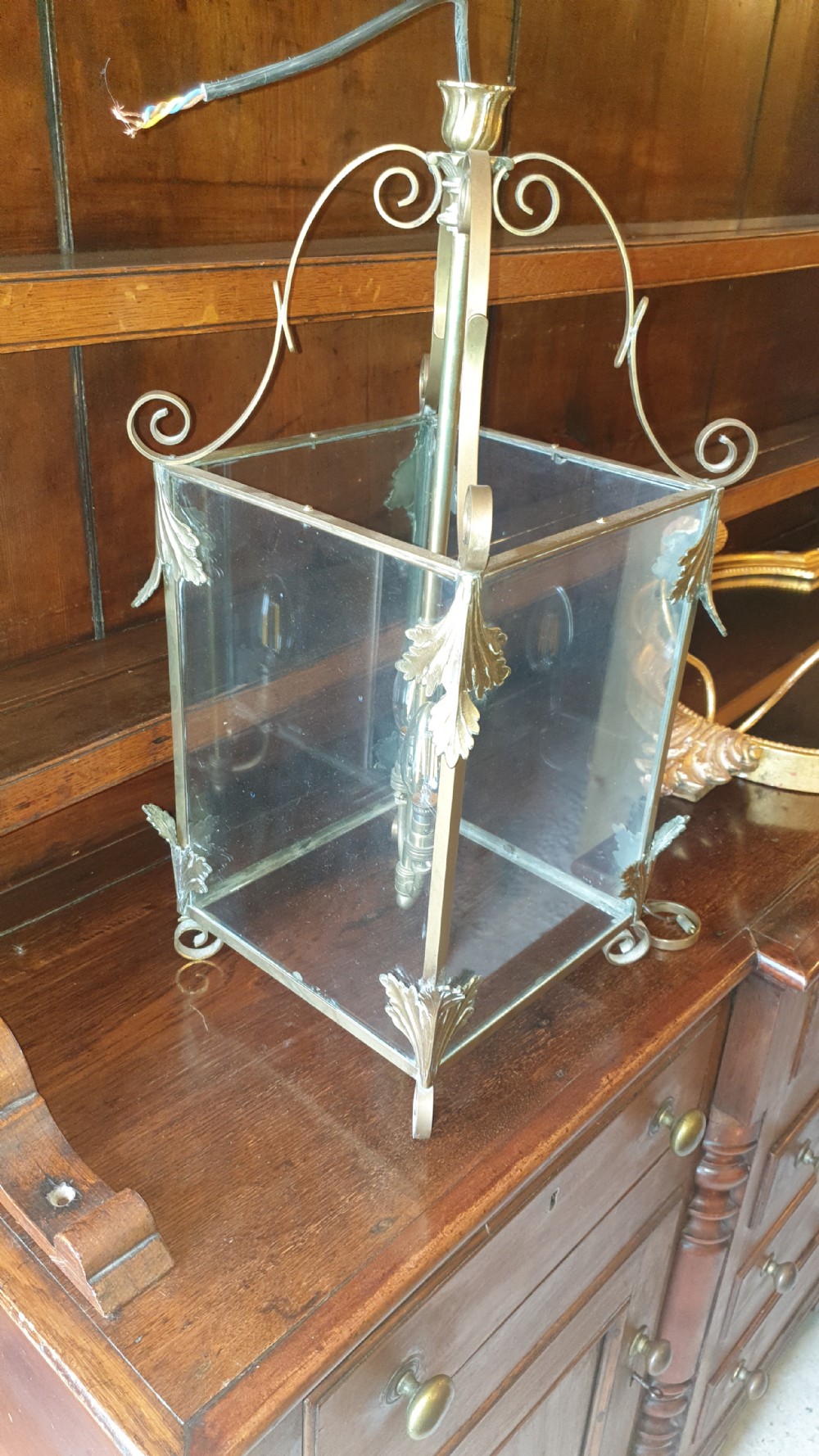 Early 20th century brass hanging lantern View III