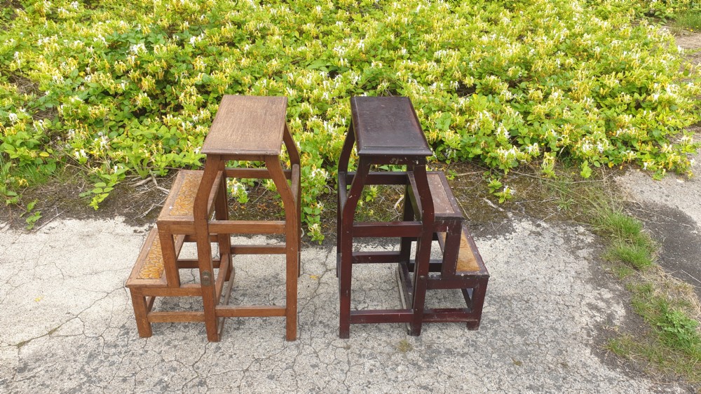 2 oak and mahogany similar library steps View V