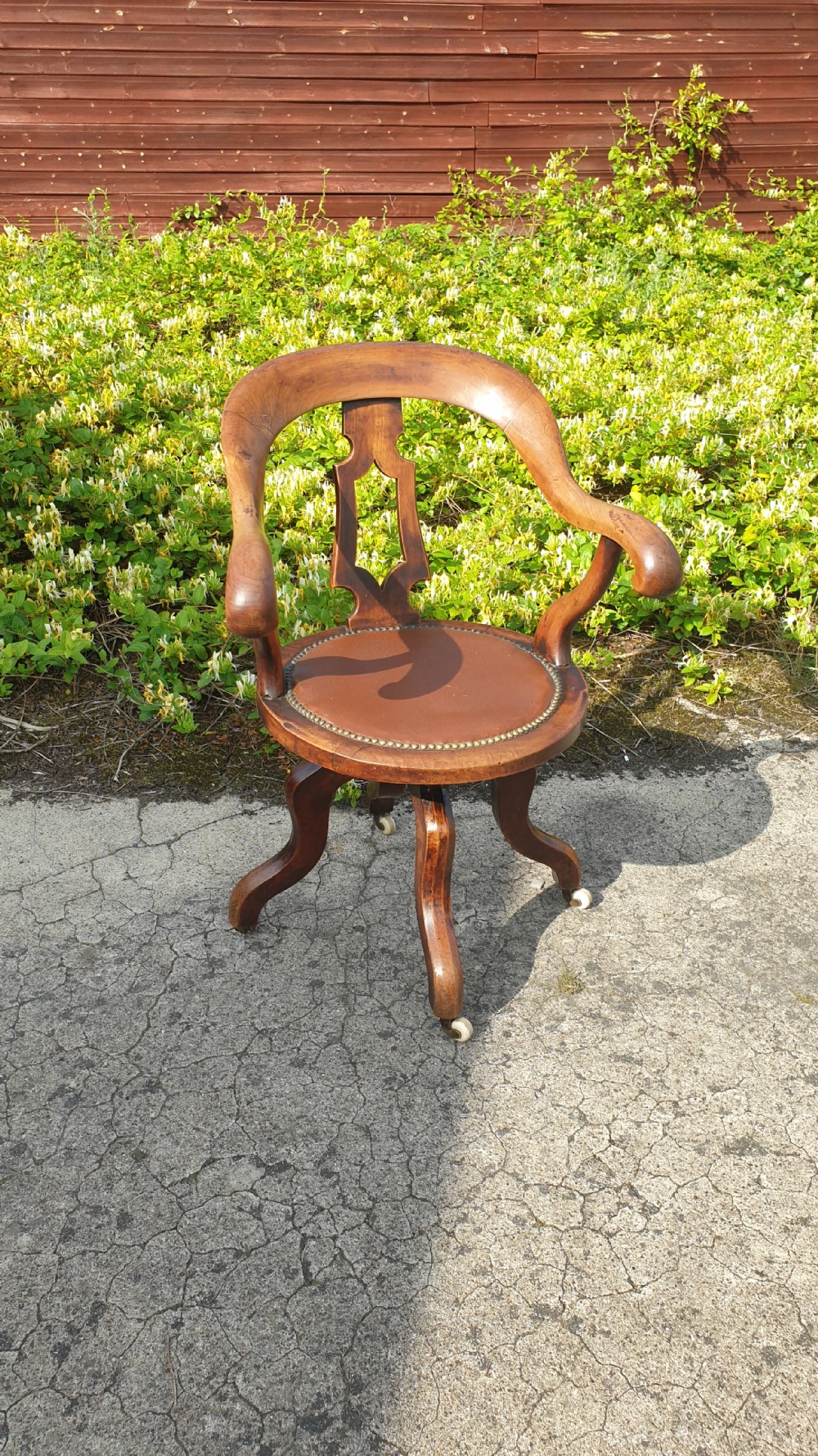 Late Victorian revolving desk armchair. View III