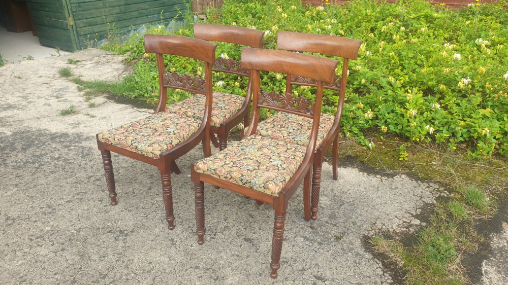 Set of 4 Regency mahogany Scottish dining chairs.  View II