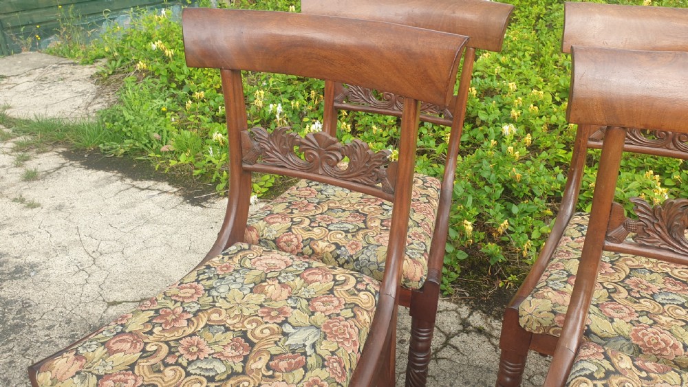 Set of 4 Regency mahogany Scottish dining chairs.  View III