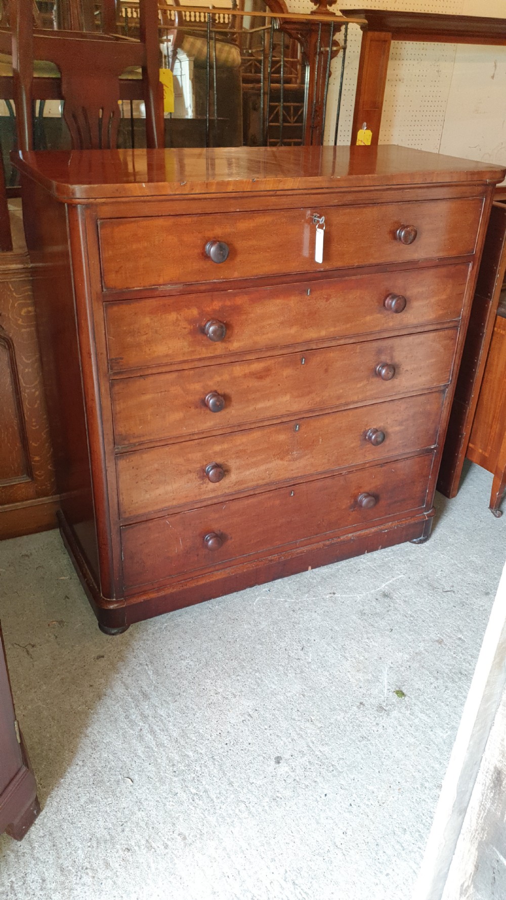 Unusual Victorian mahogany chest of drawers  View II