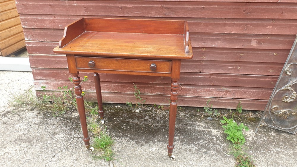 Mid Victorian mahogany single drawer side table.  View III