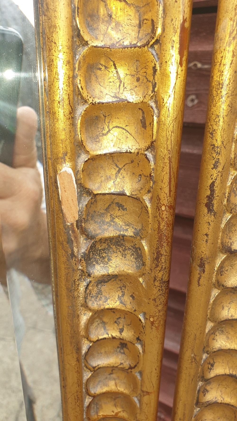 1920s 3 fold carved gilt framed dressing mirror  View IV