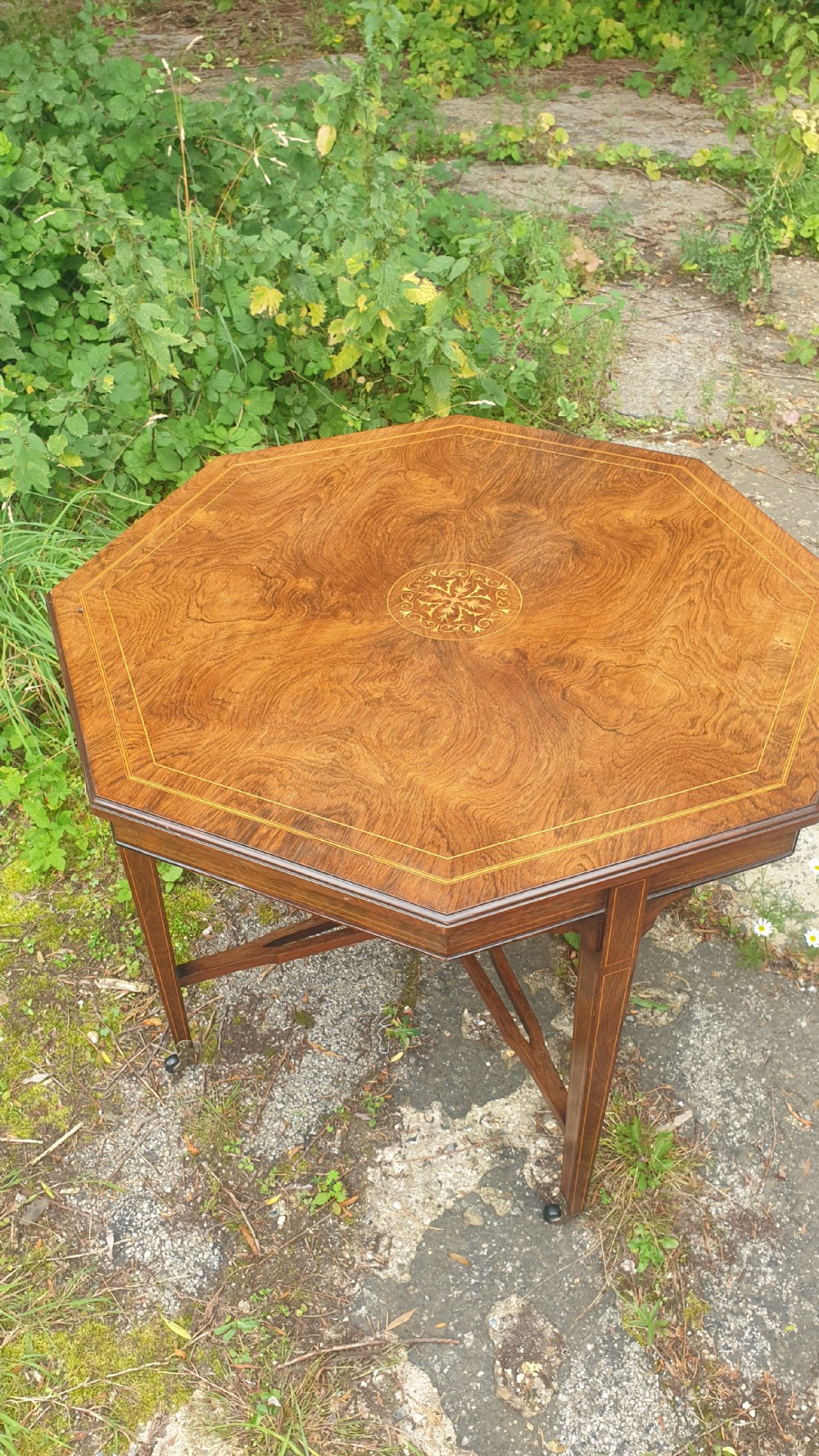 Late Victorian inlaid rosewood occasional table View II