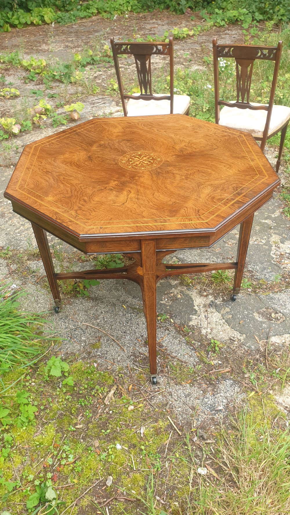 Late Victorian inlaid rosewood occasional table View V