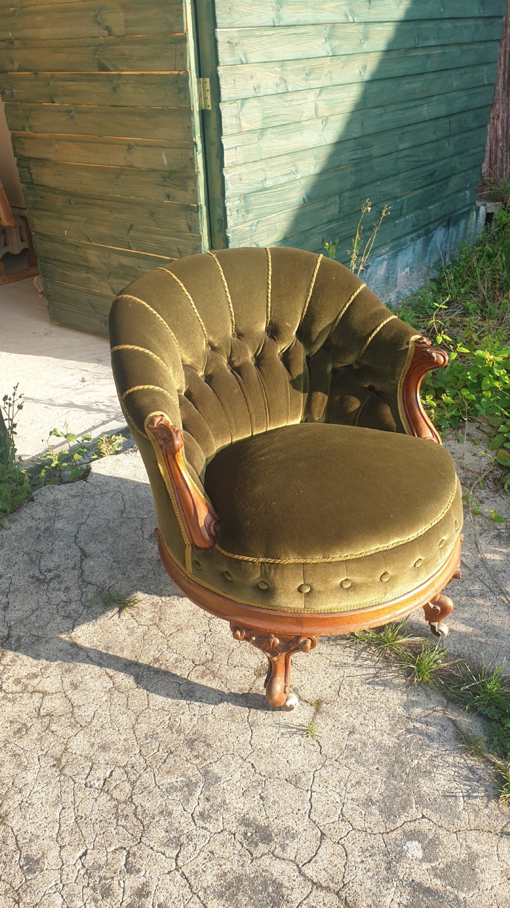 Victorian upholstered bedroom chair. View II