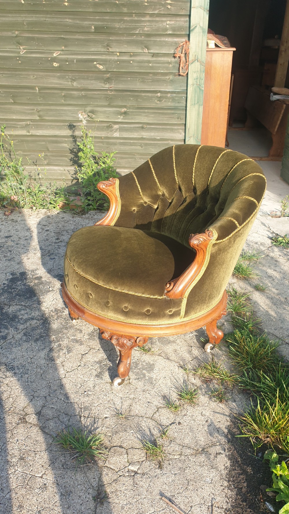 Victorian upholstered bedroom chair. View IV