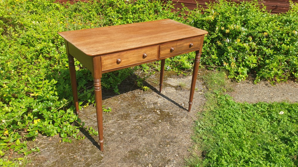 Regency mahogany 2 drawer side table.  View II