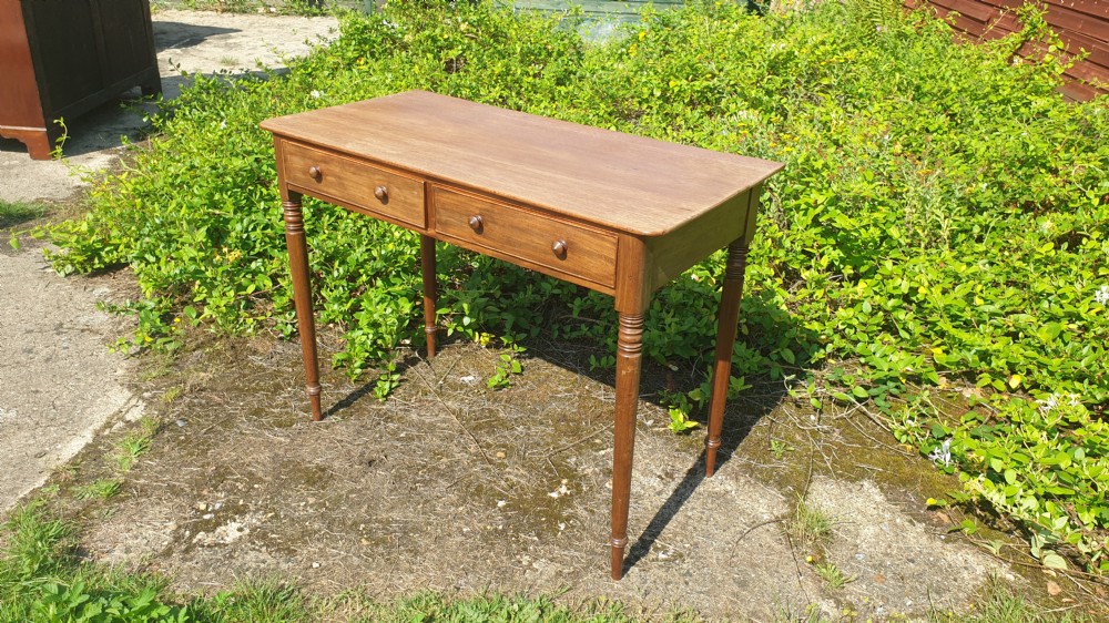 Regency mahogany 2 drawer side table.  View III