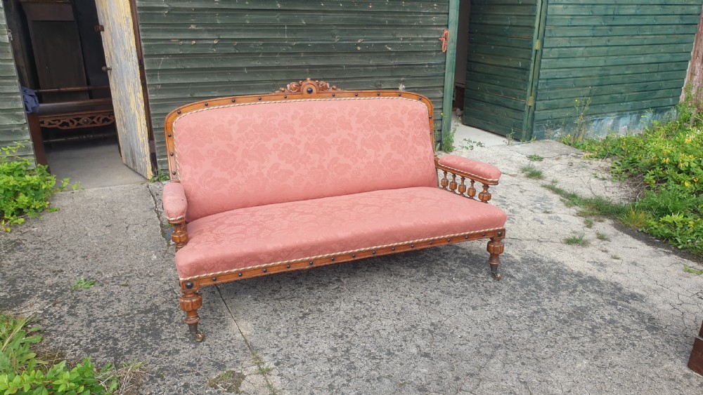 Victorian oak country house sofa