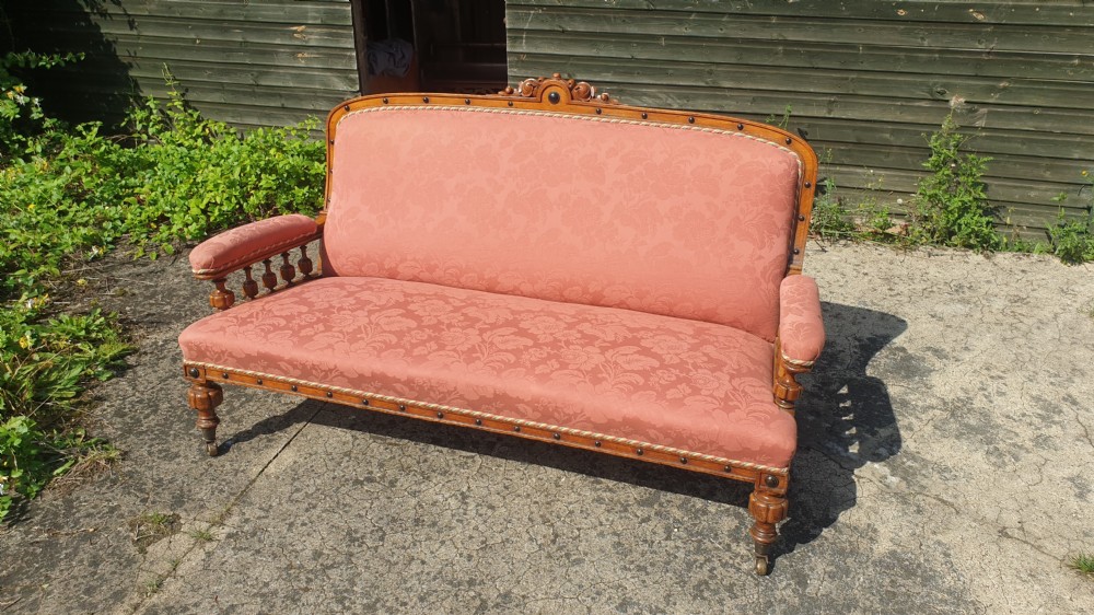 Victorian oak country house sofa View IV