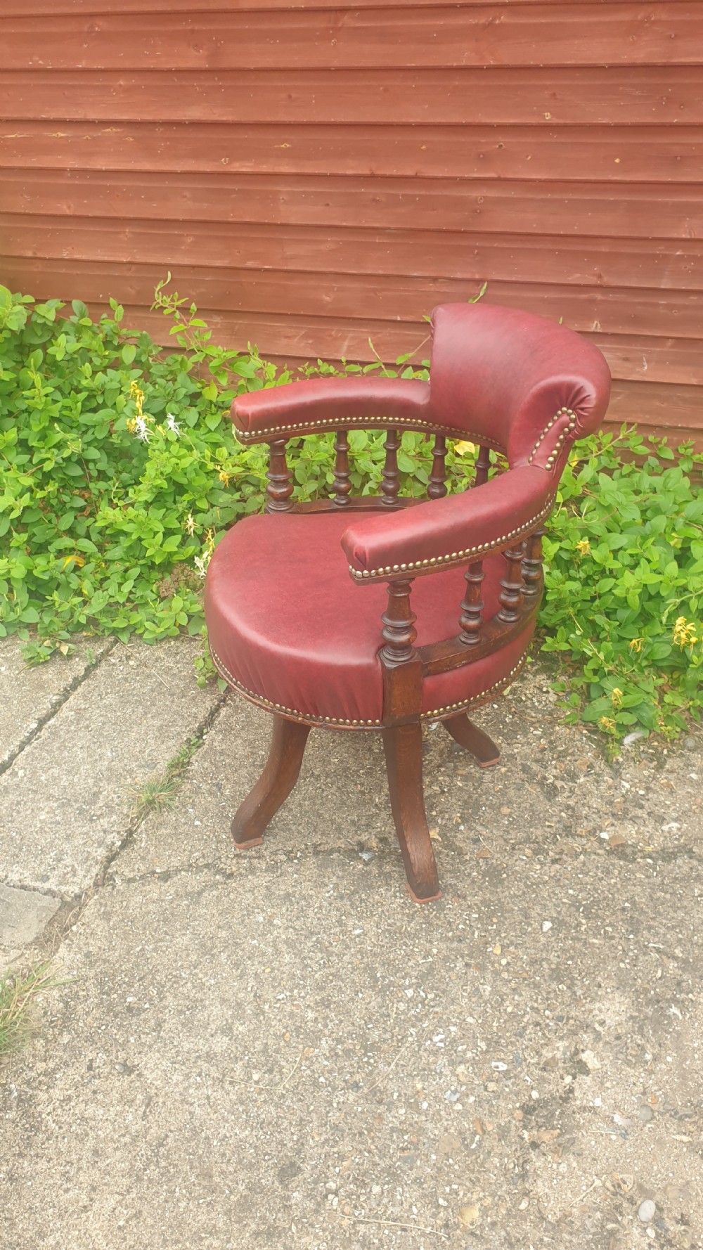 Late Victorian revolving desk armchair.  View III