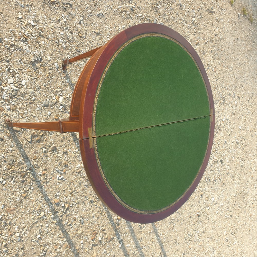 Edwardian inlaid mahogany games table. View III