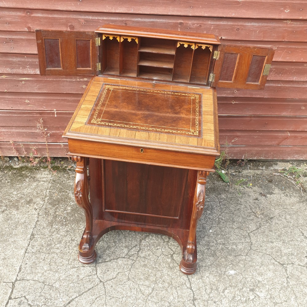 Early Victorian rosewood Davenport  View II