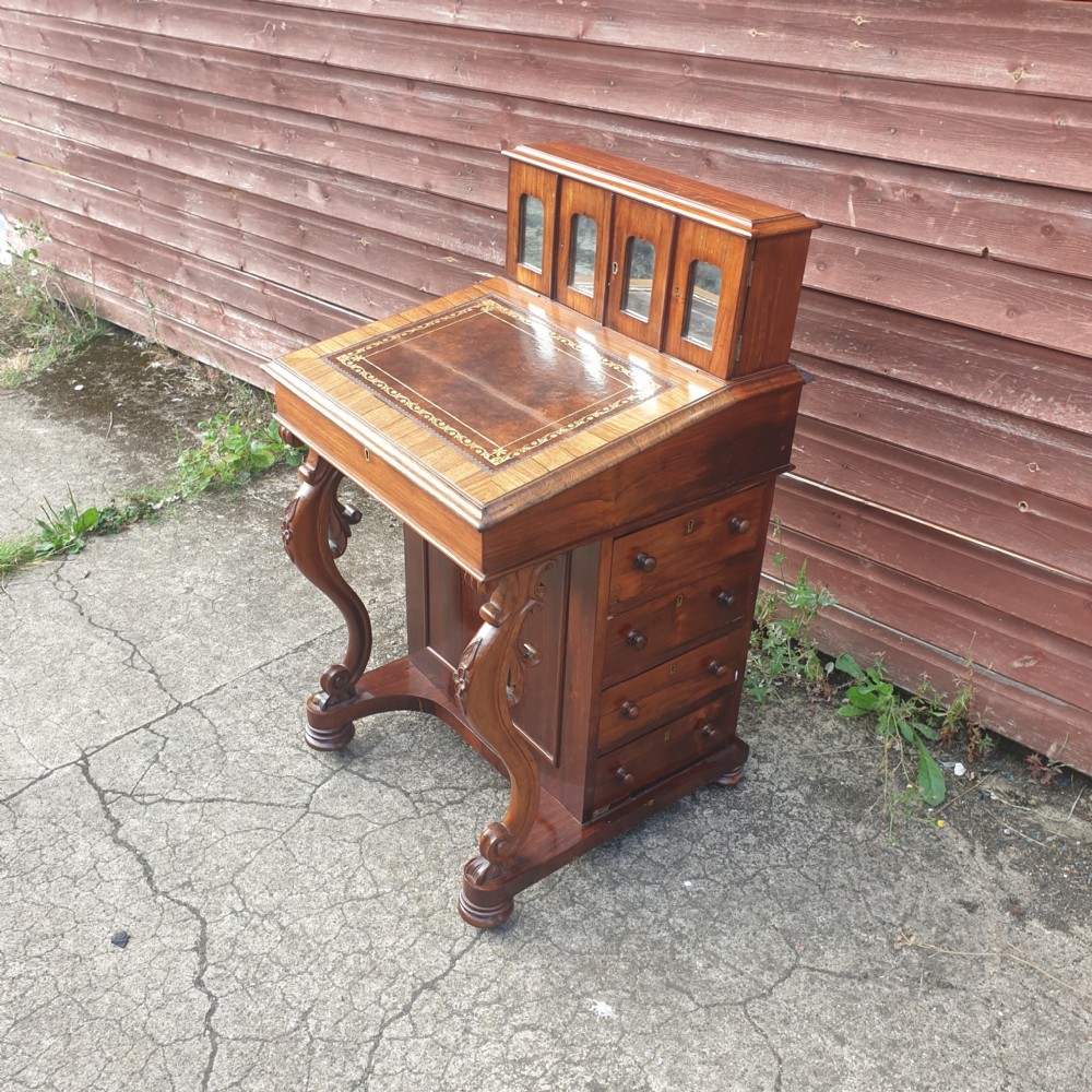 Early Victorian rosewood Davenport  View V