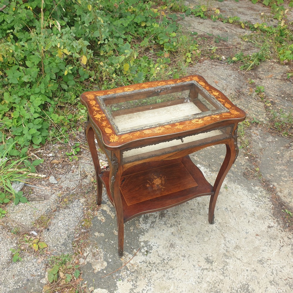 Inlaid rosewood bijouterie display table.  View IV
