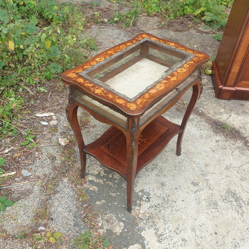 Inlaid rosewood bijouterie display table.  View V